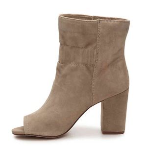 SPLENDID Rayna Suede Peep Toe Camel Bootie